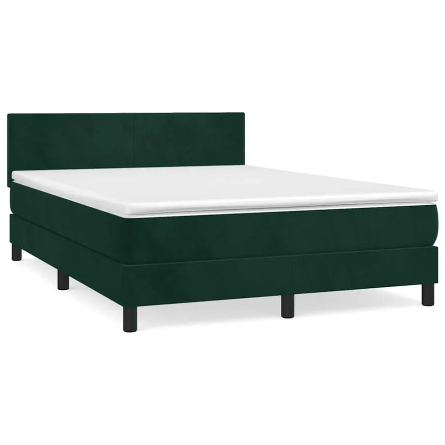 Sommier à lattes de lit et matelas Vert foncé 140x190cm Velours - 2