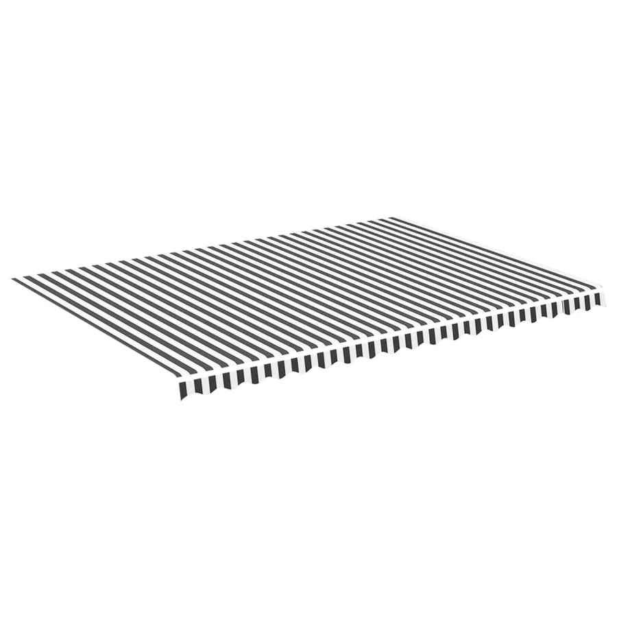 Tissu de remplacement pour auvent anthracite et blanc 5x3,5 m polyester - 2