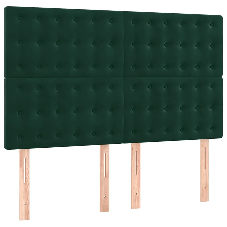 Tête de lit Vert foncé 144 x 5 x 118/128 cm Velours - 2