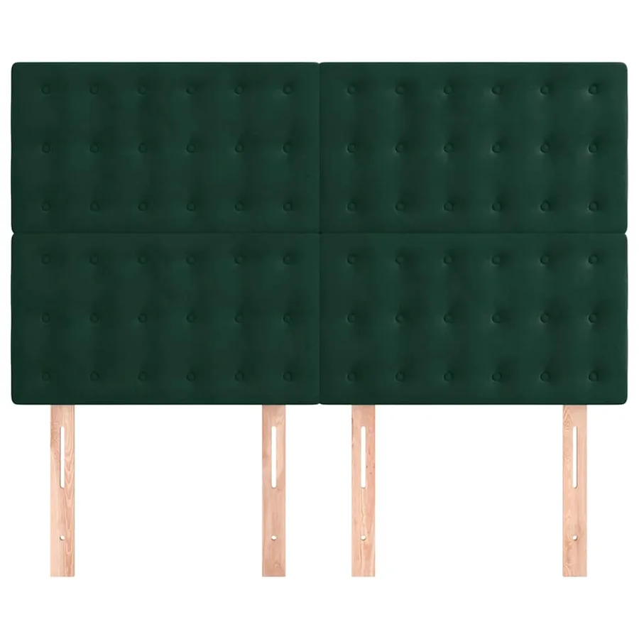 Tête de lit Vert foncé 144 x 5 x 118/128 cm Velours - 3