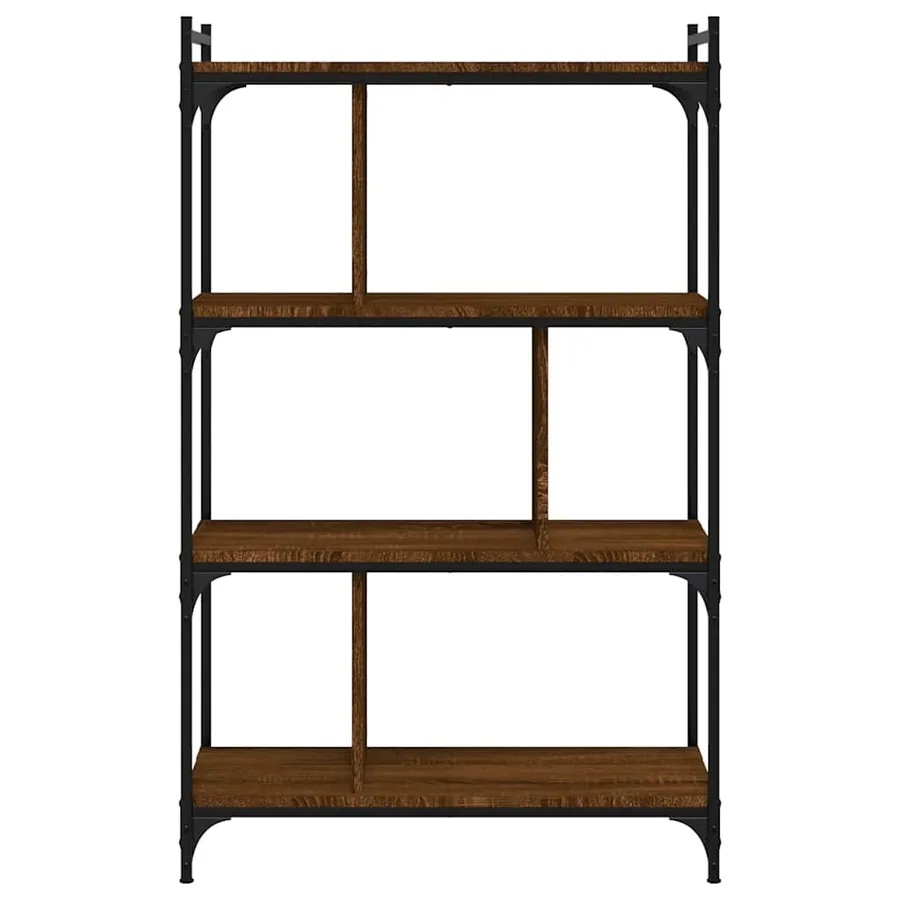 Bibliothèque 4 niveaux chêne brun 76x32x123cm bois d'ingénierie - 3