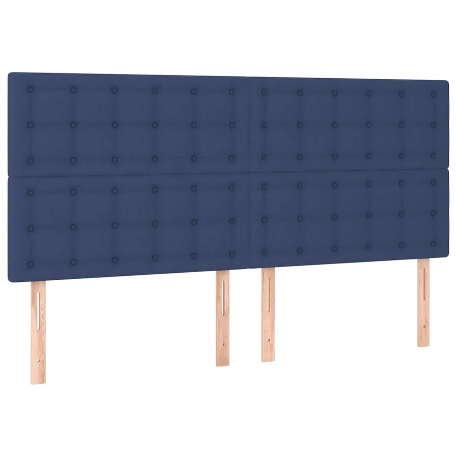 Sommier à lattes de lit avec matelas Bleu 160x200 cm Tissu - 5