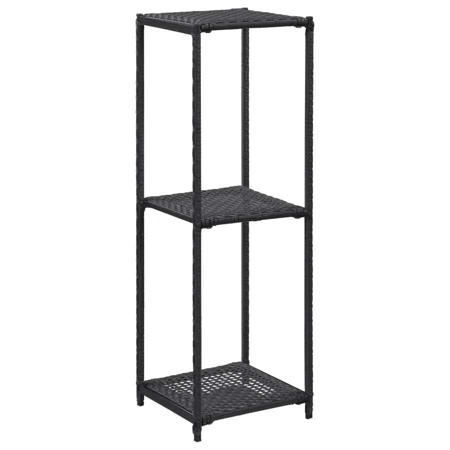 Étagère de rangement Noir 30x30x90 cm Résine tressée