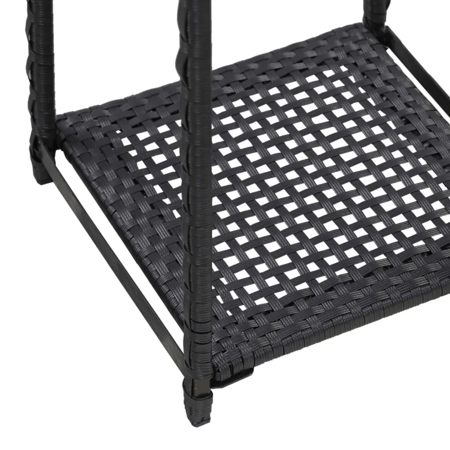 Étagère de rangement Noir 30x30x90 cm Résine tressée - 4