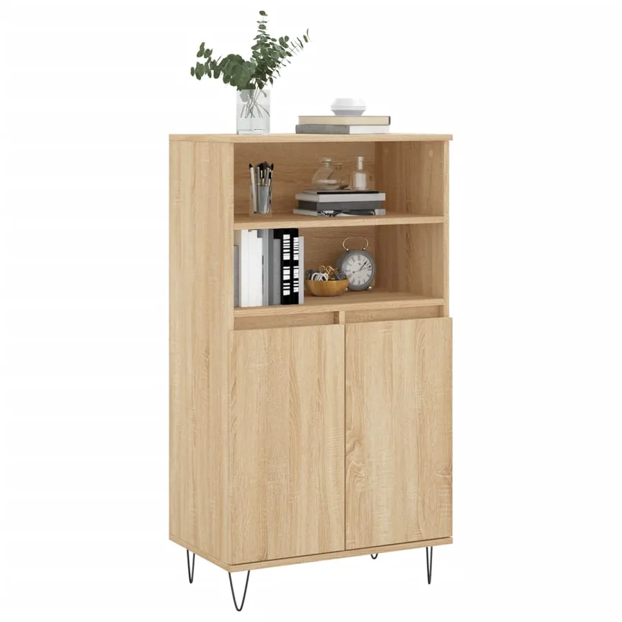 Buffet haut Chêne sonoma 60x36x110 cm Bois d'ingénierie - 3