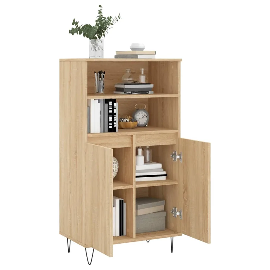 Buffet haut Chêne sonoma 60x36x110 cm Bois d'ingénierie - 4