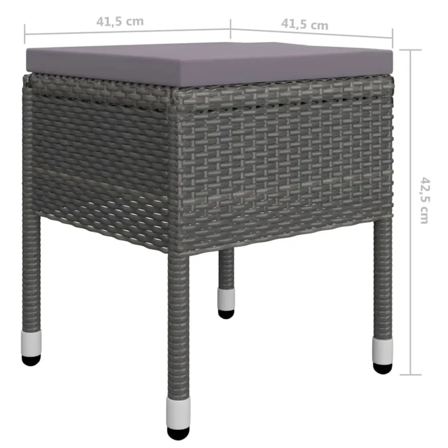 Ensemble à manger de jardin 5 pcs Gris - 18