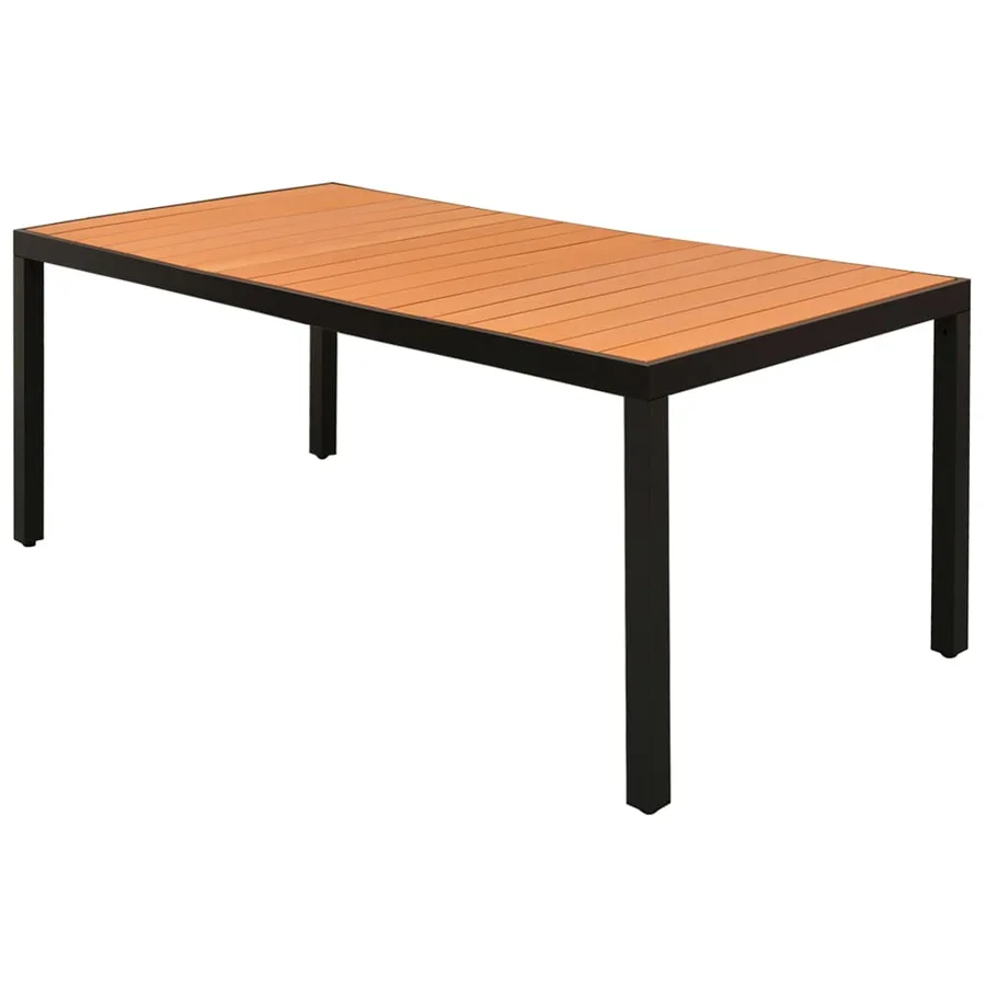 Ensemble à Manger de jardin 7pcs PVC résine tressée noir marron - 3