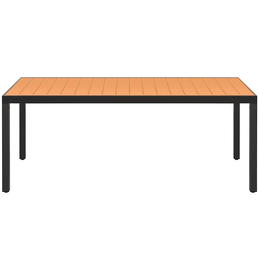 Ensemble à Manger de jardin 7pcs PVC résine tressée noir marron - 4
