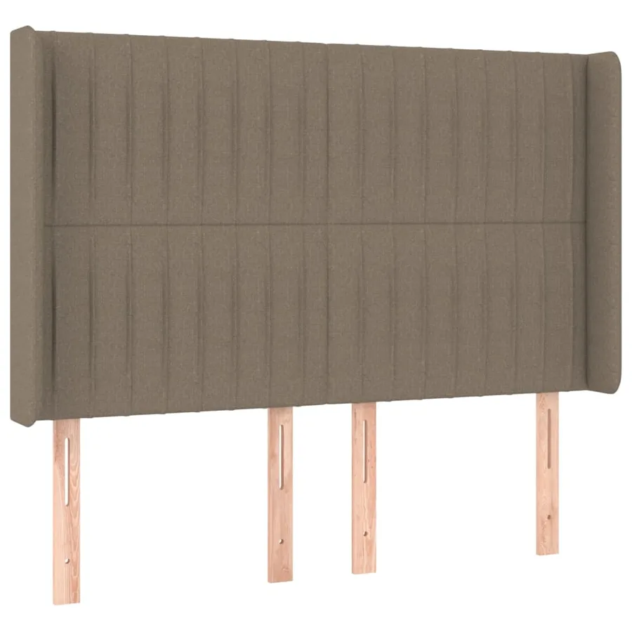 Sommier à lattes de lit matelas et LED Taupe 140x190 cm Tissu - 7