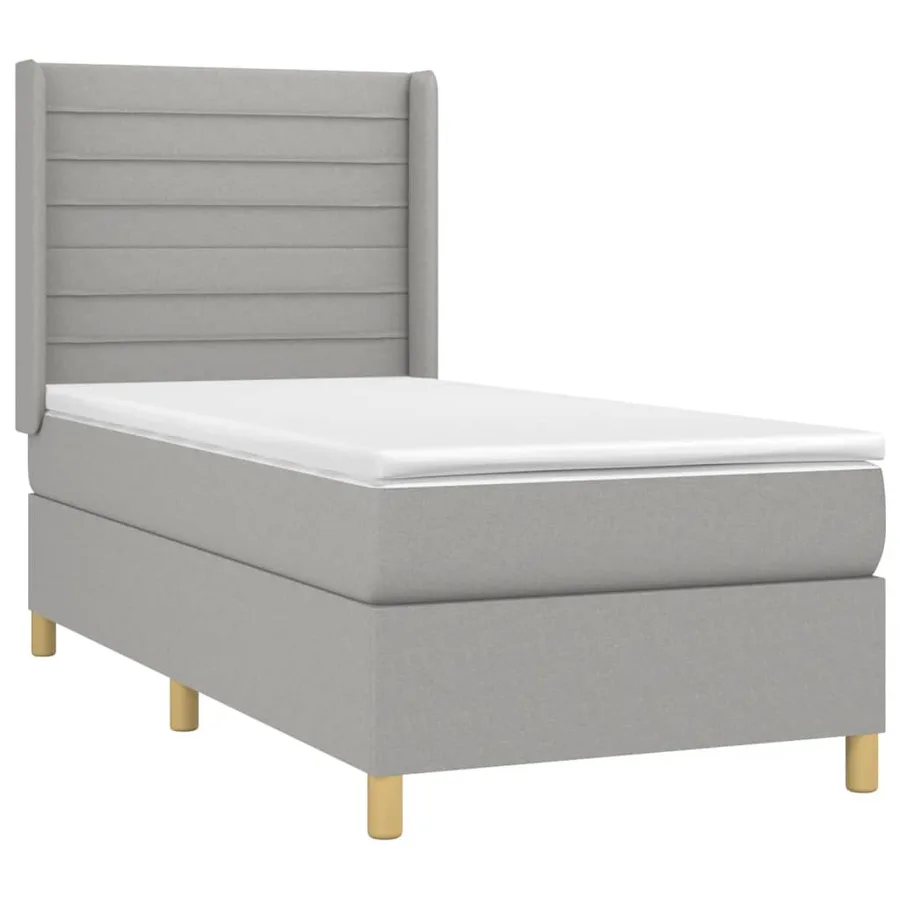Sommier à lattes de lit matelas LED Gris clair 90x190cm Tissu - 4