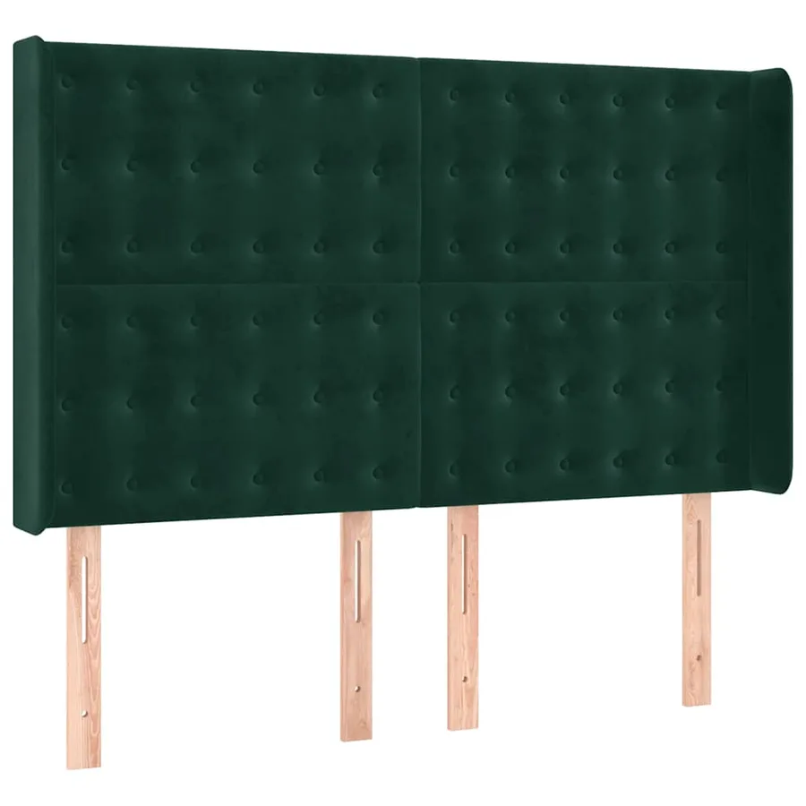 Sommier à lattes de lit matelas et LED Vert foncé 140x190 cm - 7