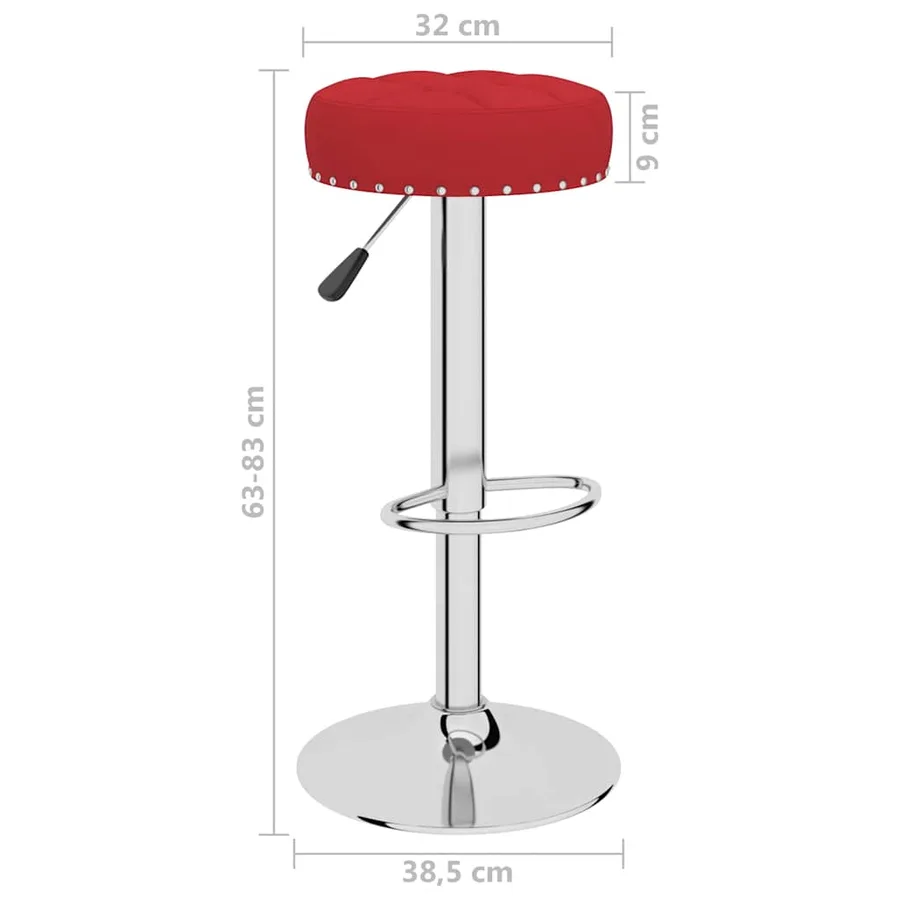 Tabourets de bar lot de 2 rouge bordeaux tissu - 9