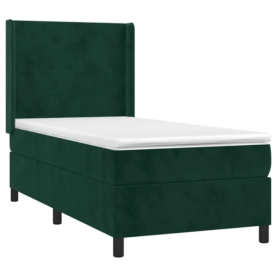 Sommier à lattes de lit avec matelas Vert foncé 90x190 cm - 3