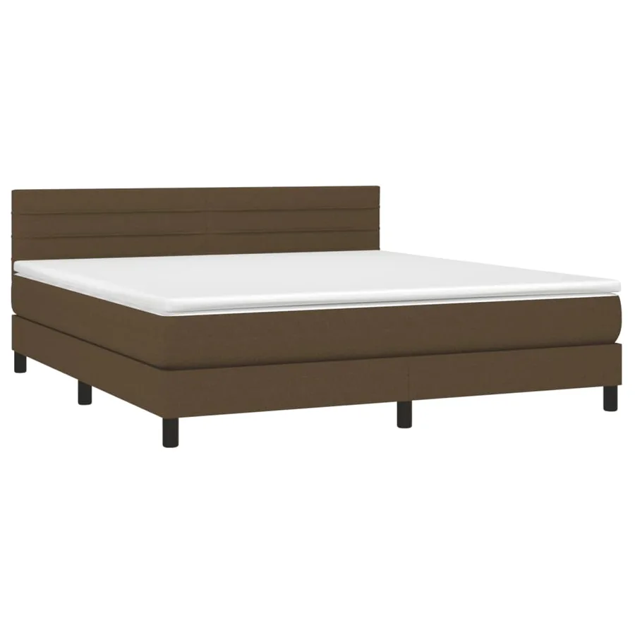 Sommier à lattes de lit matelas et LED Marron foncé 160x200 cm - 3