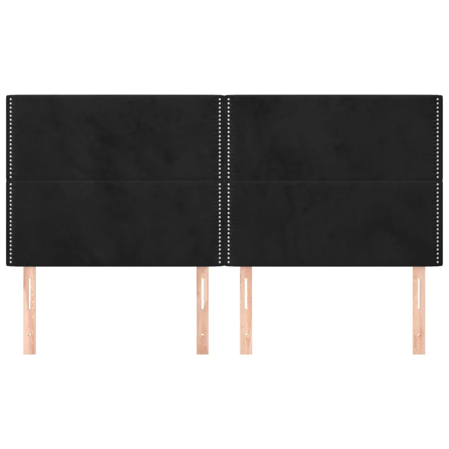 Tête de lit Noir 180x5x118/128 cm Velours - 3