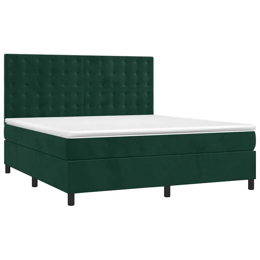 Sommier à lattes de lit et matelas Vert foncé 160x200cm Velours - 3