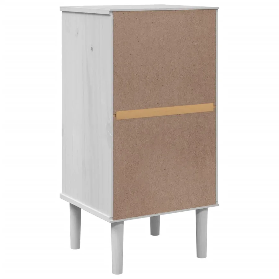 Table de chevet SENJA aspect de rotin blanc bois de pin massif - 8