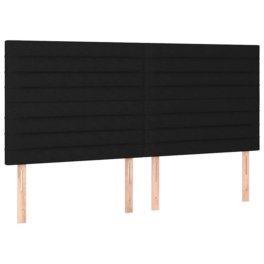 Sommier à lattes de lit avec matelas Noir 200x200 cm Tissu - 6