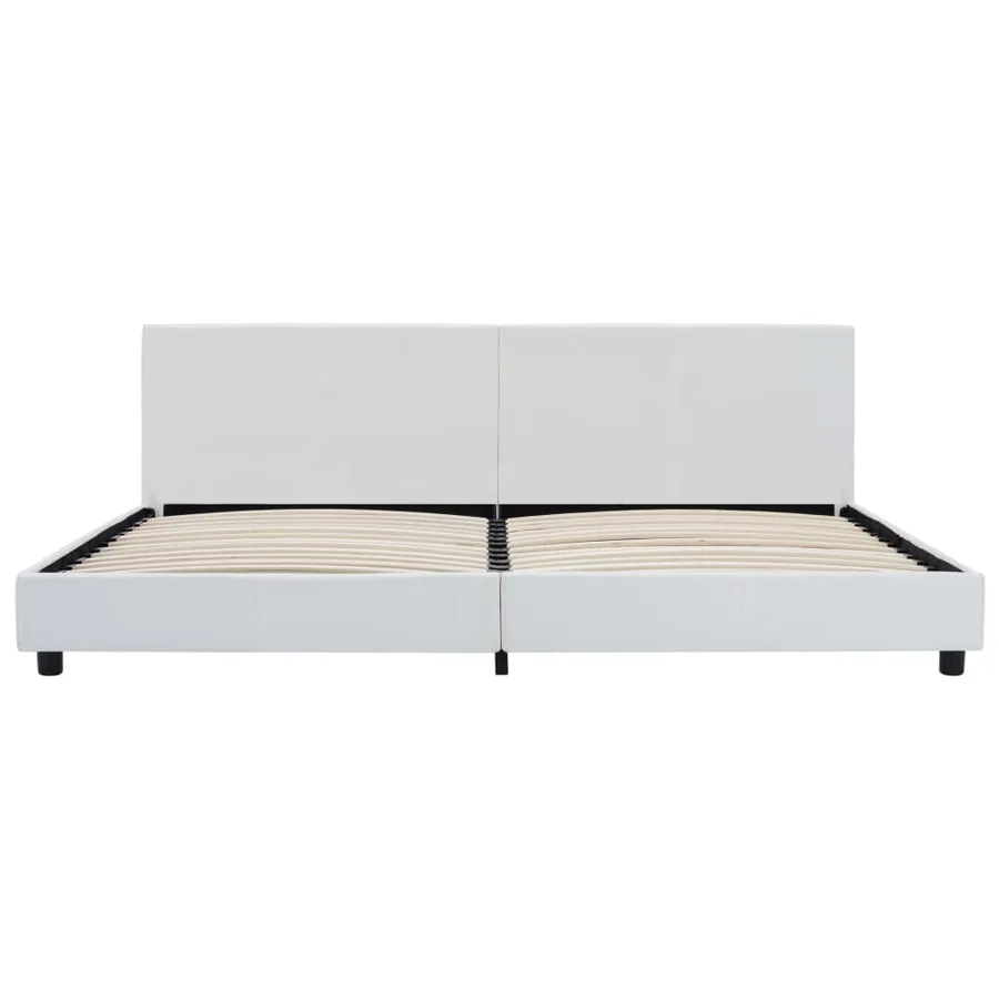 Cadre de lit Blanc Similicuir 180x200 cm - 3