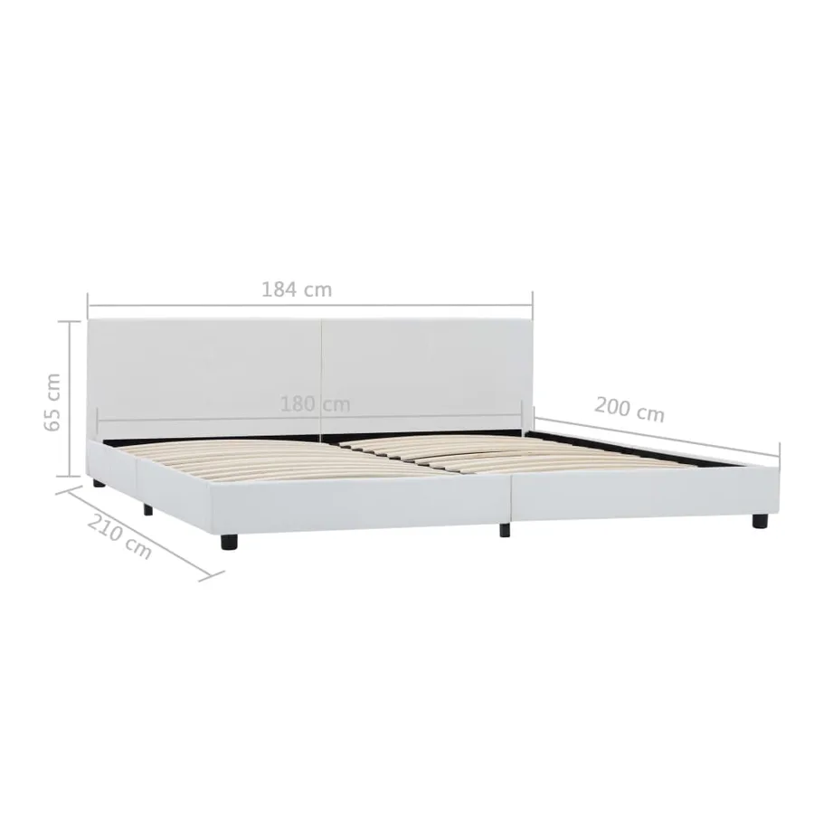 Cadre de lit Blanc Similicuir 180x200 cm - 7