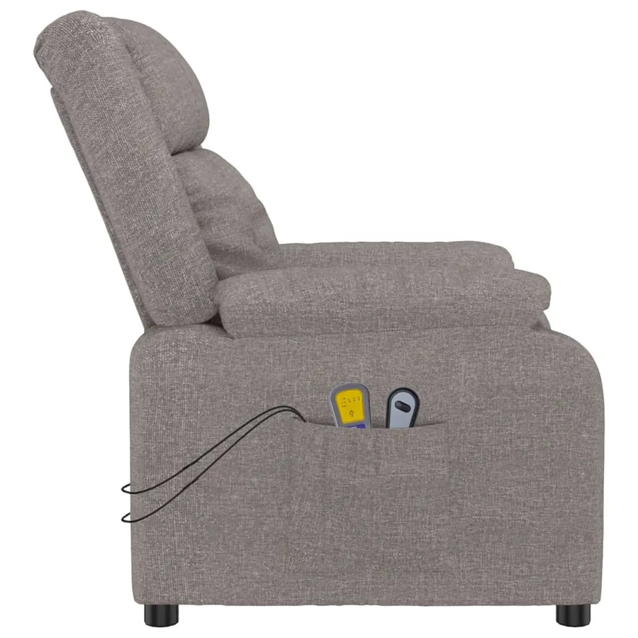 Fauteuil électrique de massage Taupe Tissu - 5