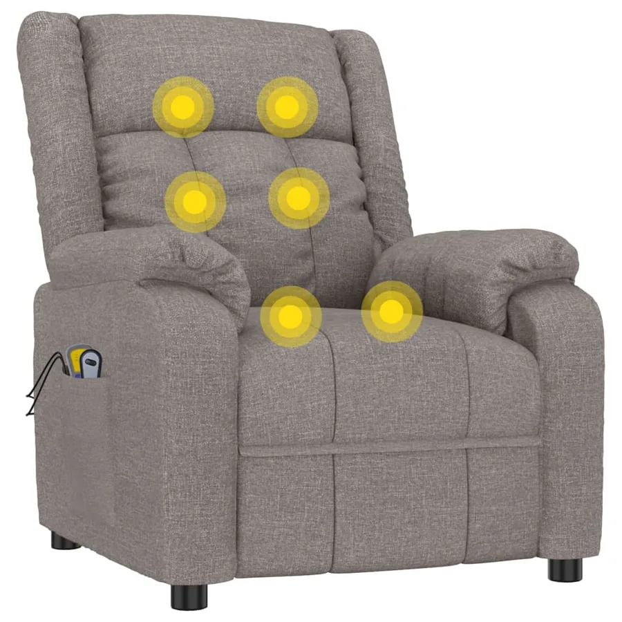 Fauteuil électrique de massage Taupe Tissu - 8