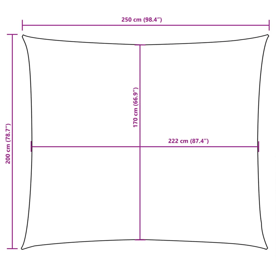 Voile de parasol tissu oxford rectangulaire 2x2,5 m terre cuite - 10
