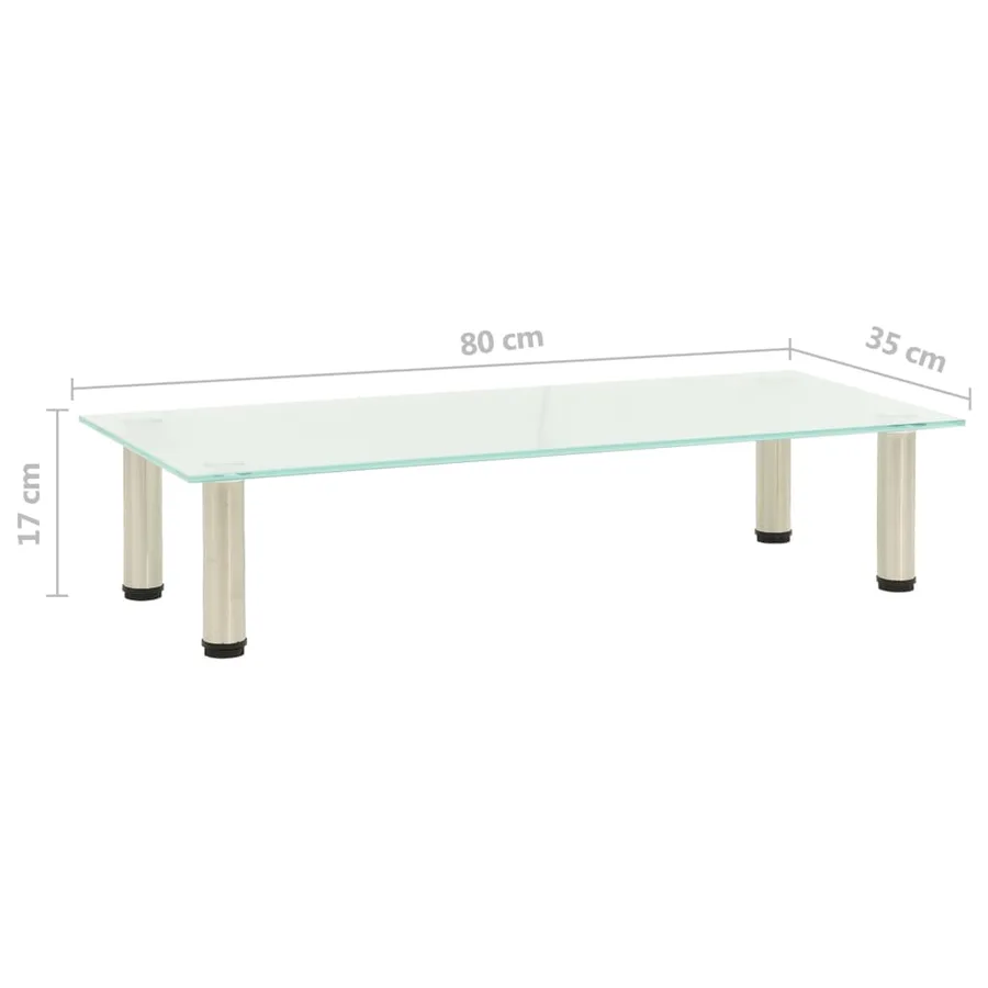 Meuble TV Givré 80x35x17 cm Verre trempé - 5