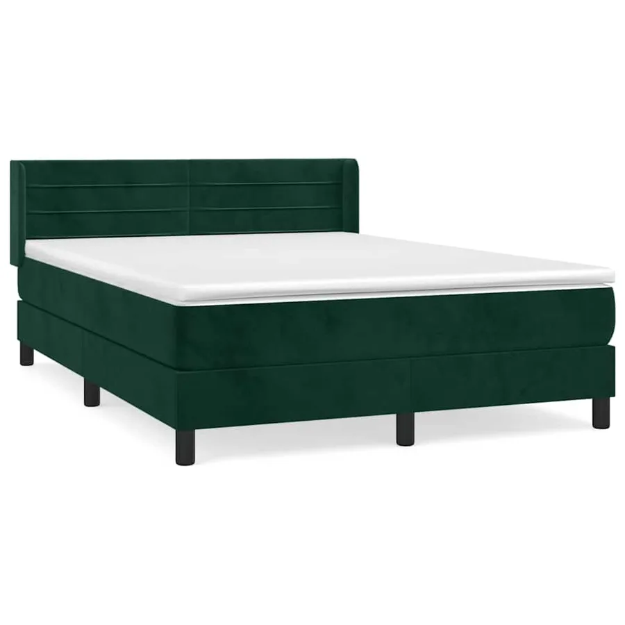 Sommier à lattes de lit et matelas Vert foncé 140x200cm Velours - 2