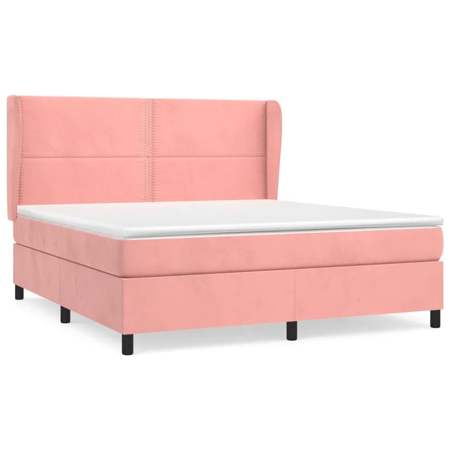 Sommier à lattes de lit avec matelas Rose 160x200 cm Velours - 2