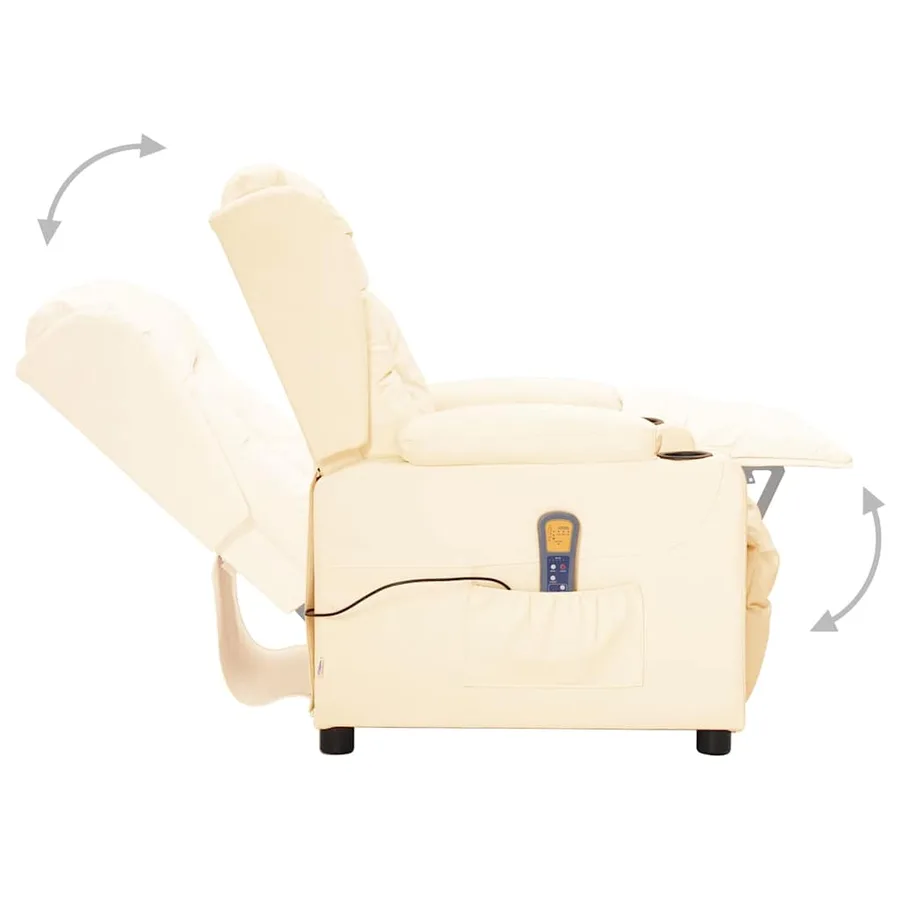 Fauteuil de massage Crème Similicuir - 4