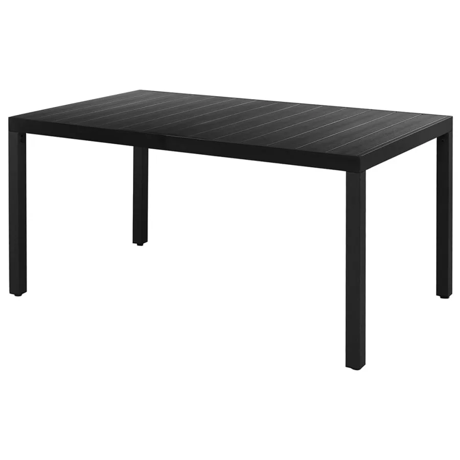 Ensemble à manger de jardin 5 pcs PVC résine tressée noir - 3