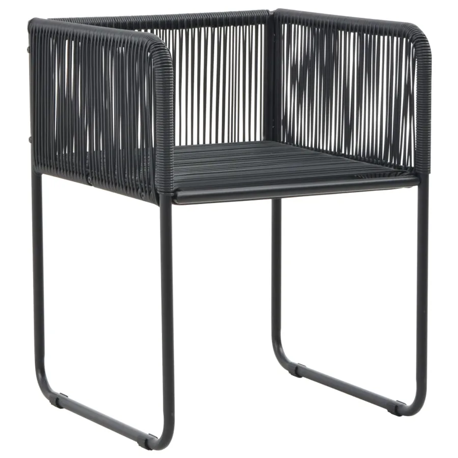 Ensemble à manger de jardin 5 pcs PVC résine tressée noir - 6