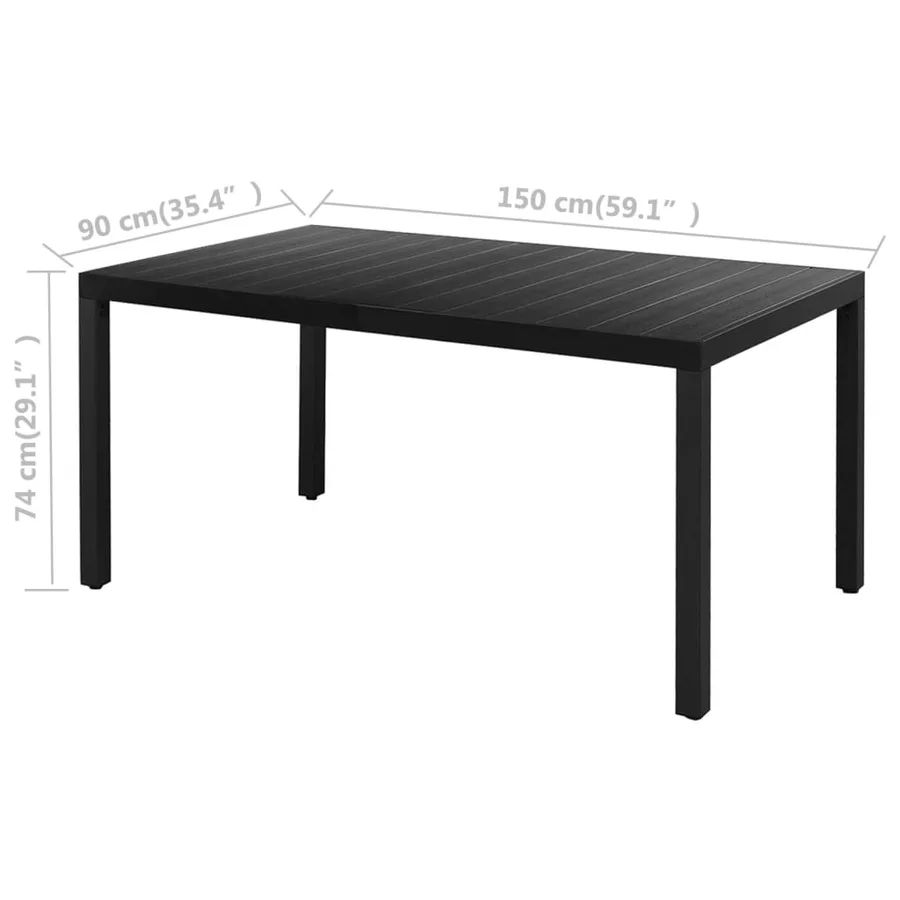 Ensemble à manger de jardin 5 pcs PVC résine tressée noir - 8