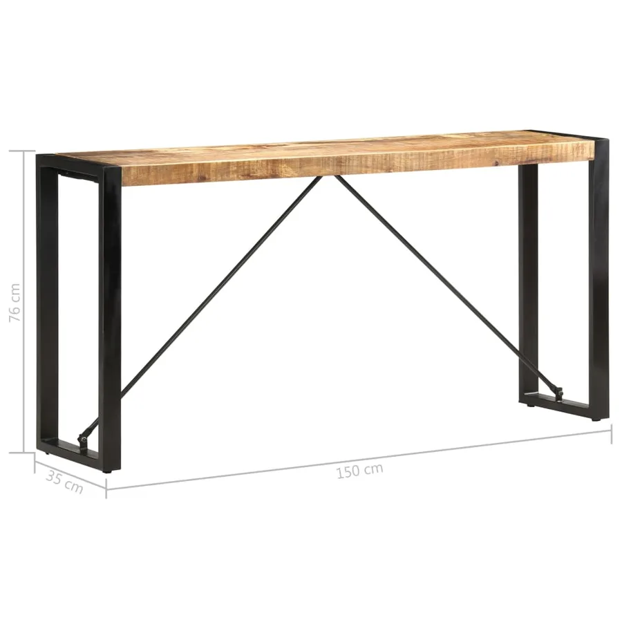 Table console 150x35x76 cm Bois de manguier massif - 5
