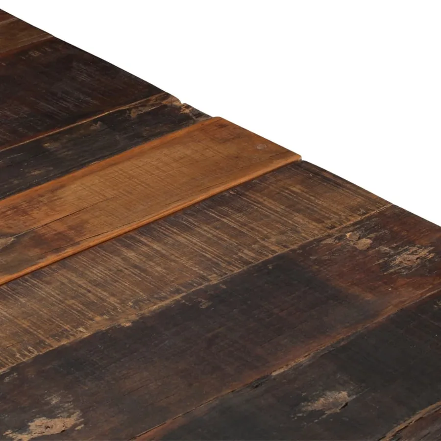 Table basse argenté acier inoxydable et bois de mélèze massif - 6
