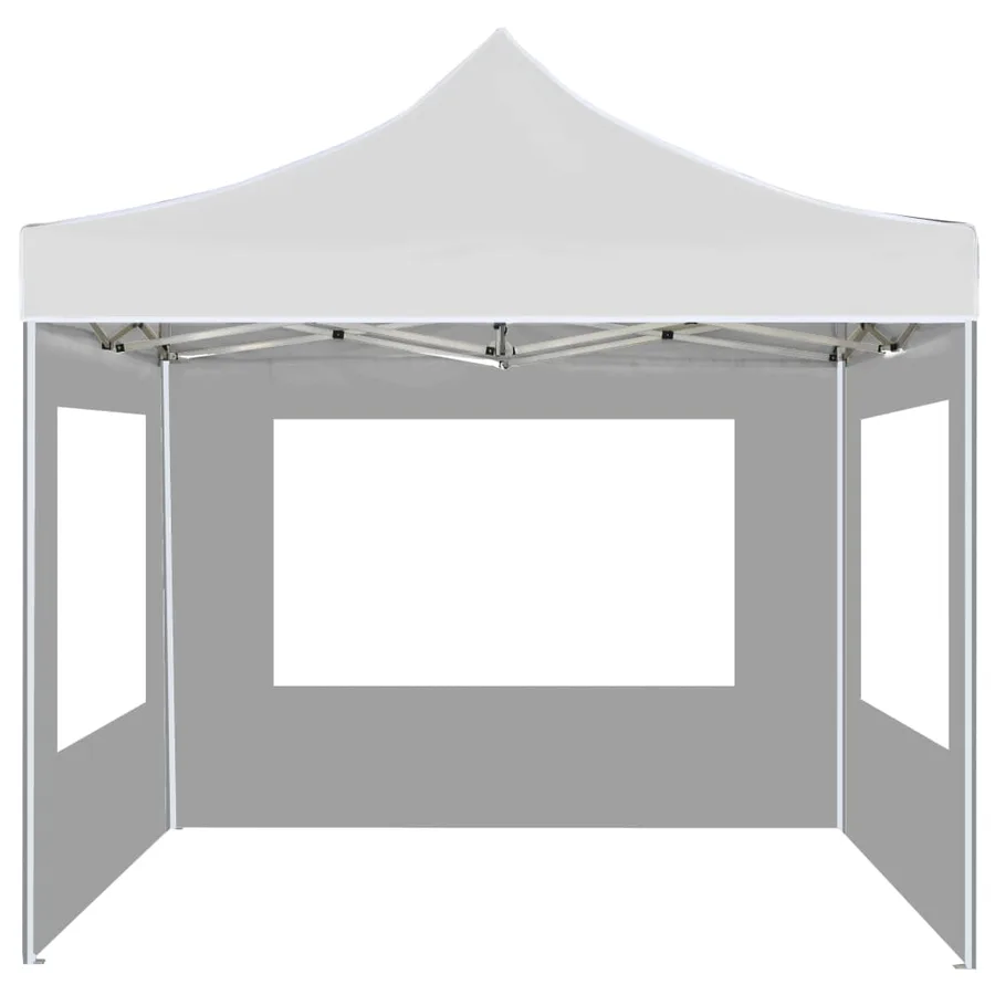 Tente de réception pliable avec parois Aluminium 2x2 m Blanc - 3