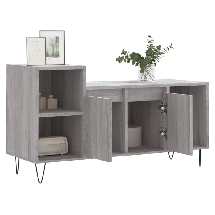 Meuble TV Sonoma gris 100x35x55 cm Bois d'ingénierie - 4