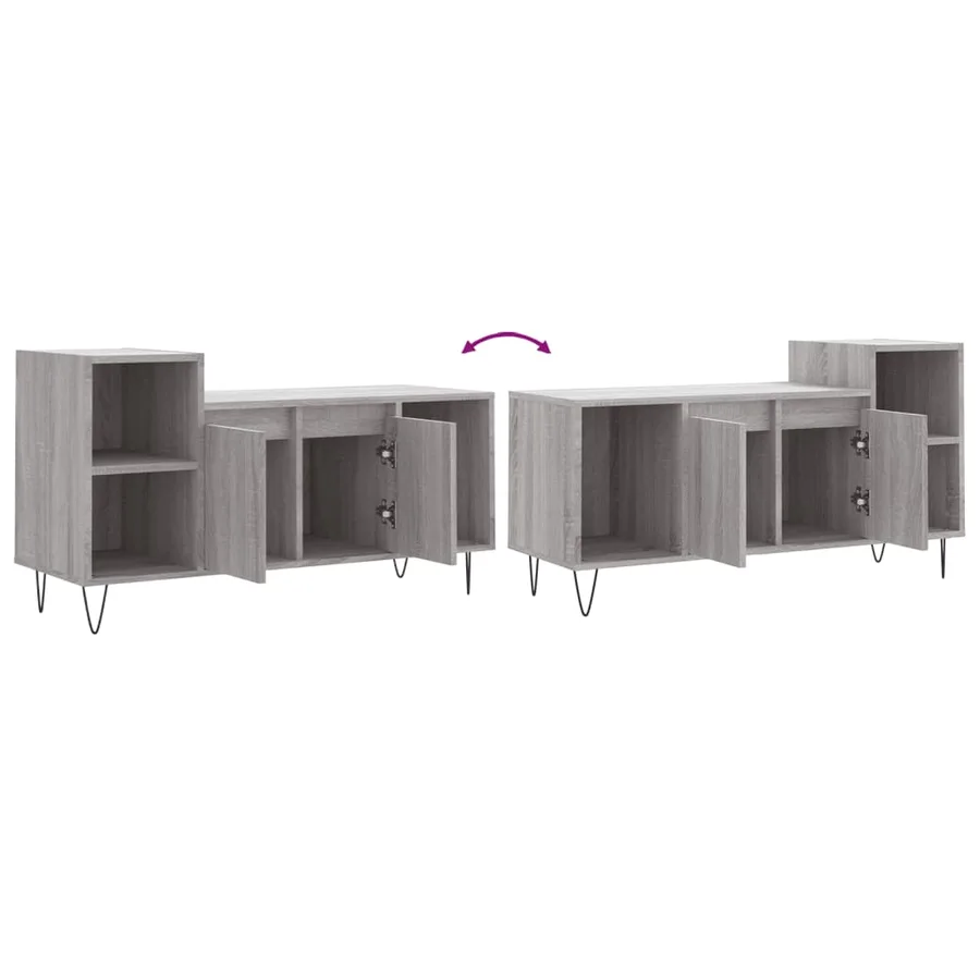 Meuble TV Sonoma gris 100x35x55 cm Bois d'ingénierie - 9