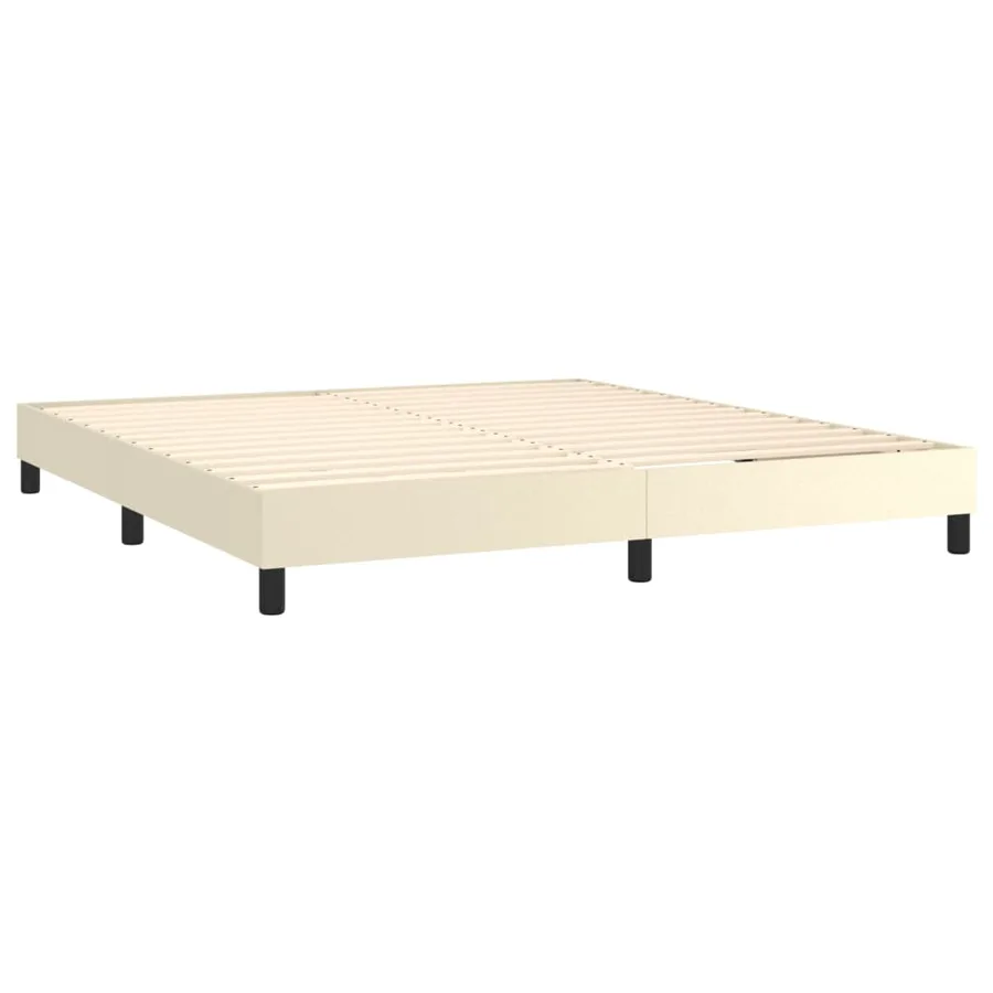 Sommier à lattes de lit avec matelas et LED Crème 180x200 cm - 5