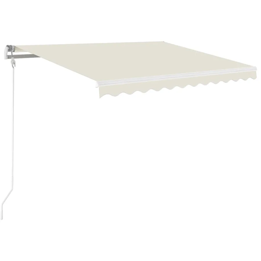 Auvent manuel rétractable avec LED 350x250 cm Crème - 2
