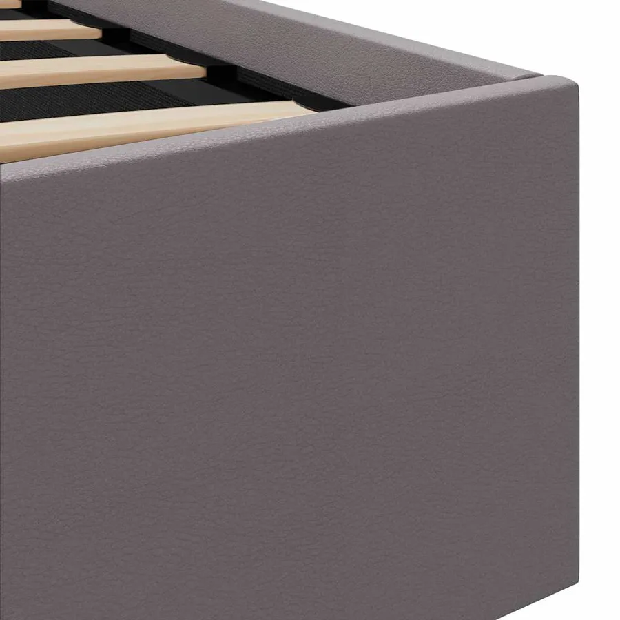 Cadre de lit à rangement hydraulique sans matelas avec LED gris - 10
