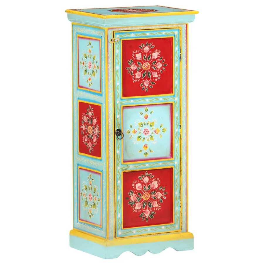 Buffet peint à la main 40x30x90 cm Bois de manguier solide