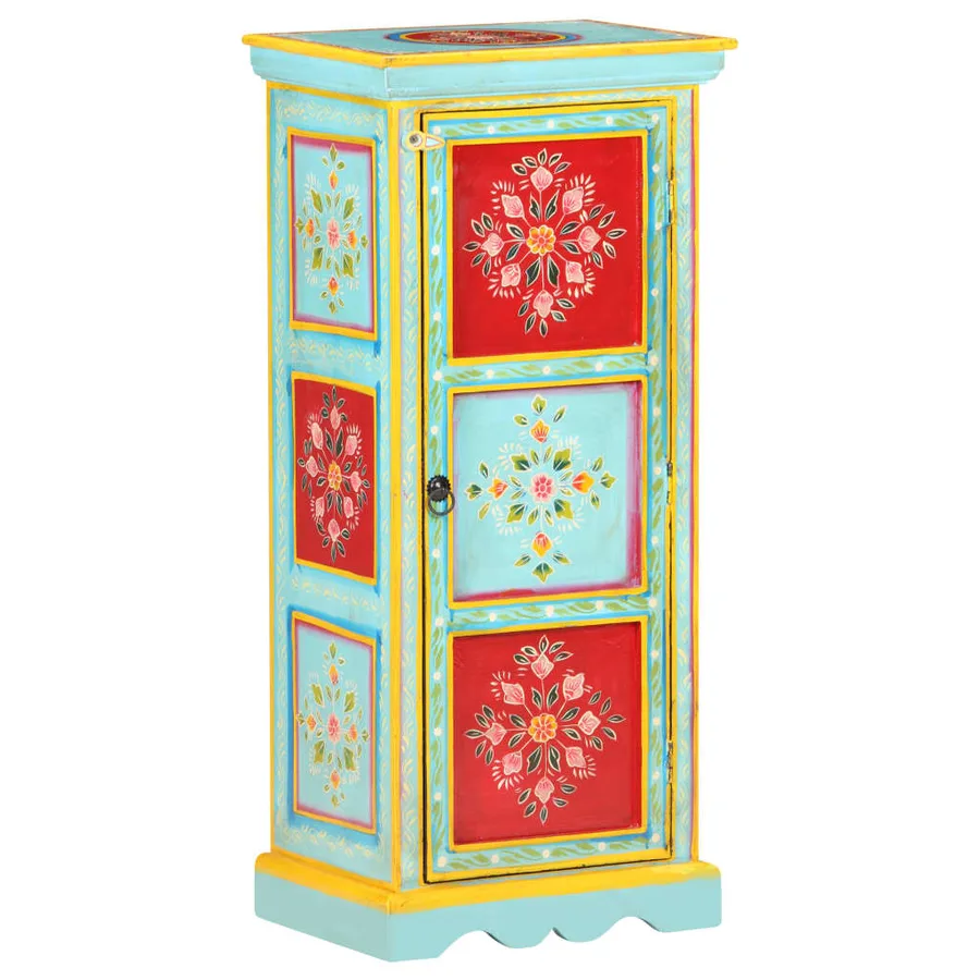 Buffet peint à la main 40x30x90 cm Bois de manguier solide - 11