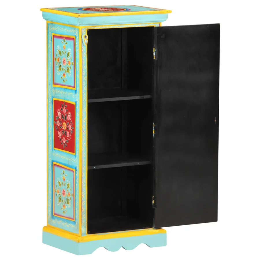 Buffet peint à la main 40x30x90 cm Bois de manguier solide - 2
