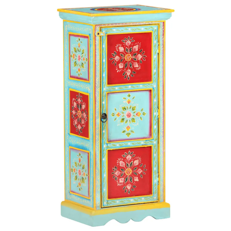 Buffet peint à la main 40x30x90 cm Bois de manguier solide - 8