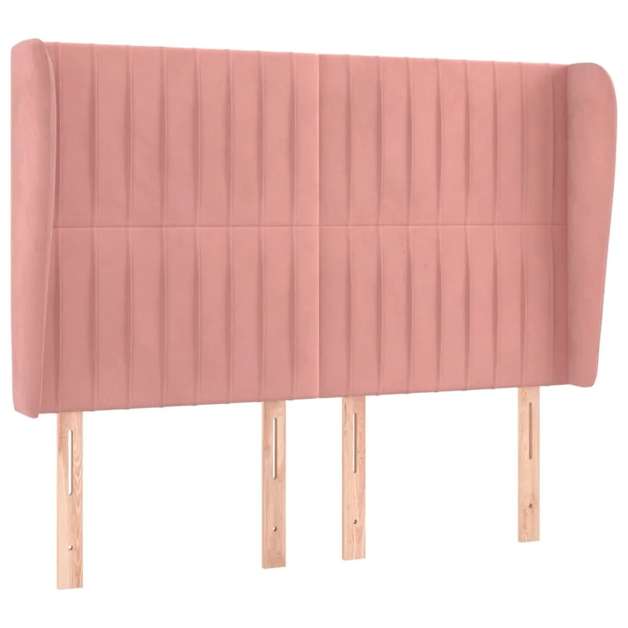Tête de lit avec oreilles Rose 147x23x118/128 cm Velours - 2