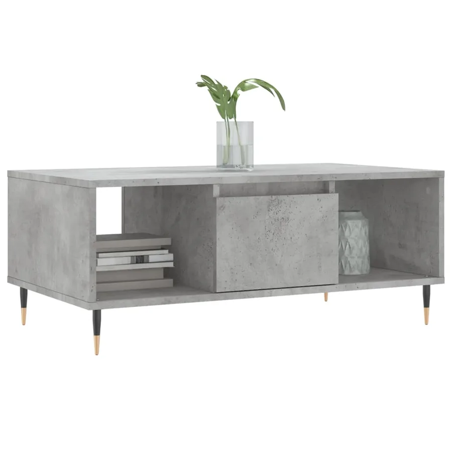 Table basse Gris béton 90x50x36,5 cm Bois d'ingénierie - 3