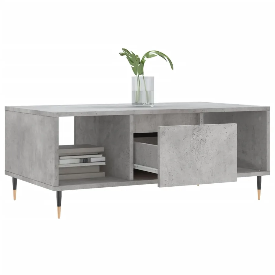 Table basse Gris béton 90x50x36,5 cm Bois d'ingénierie - 4